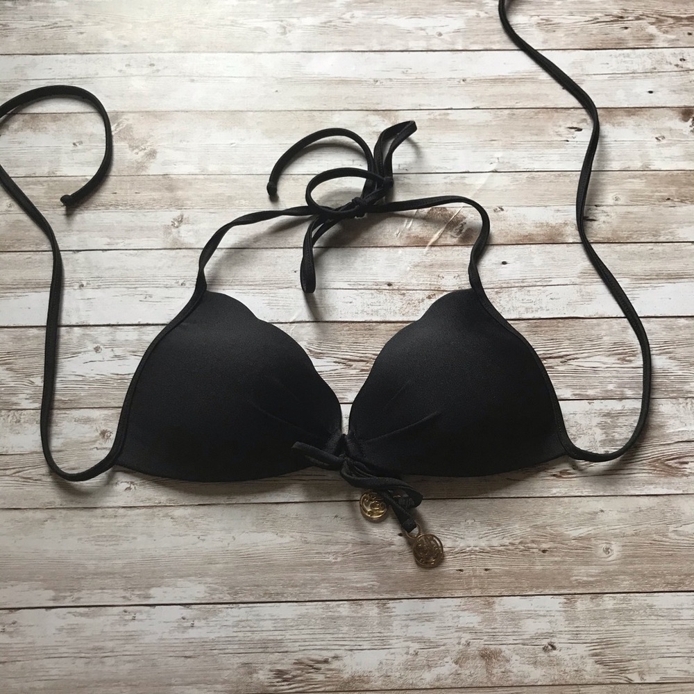 Luli fama black molded bikini top